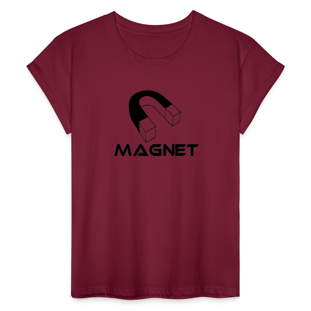 Magnet Women's Relaxed Fit T-Shirt - burgundy