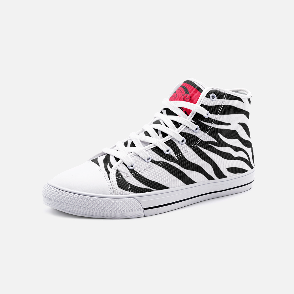 Magnet Zebra Unisex High Top Canvas Shoes - Magnetdrip