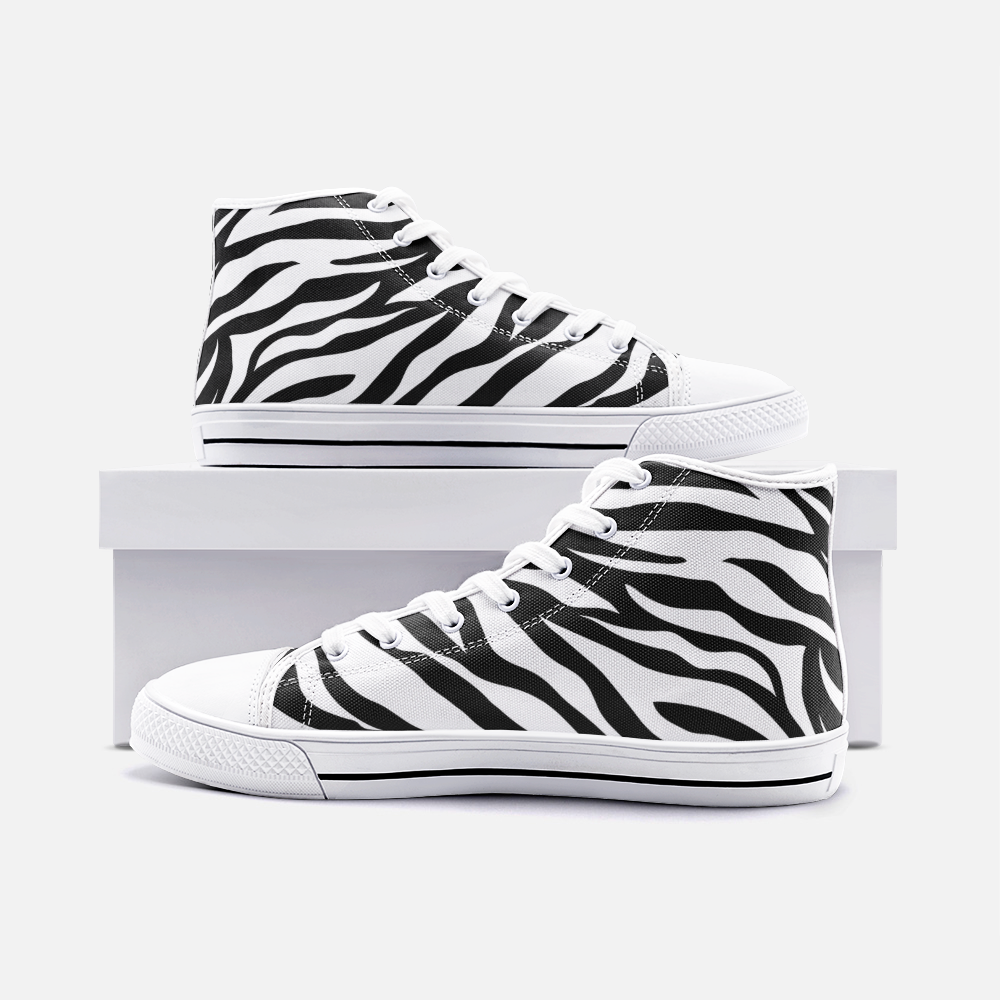 Magnet Zebra Unisex High Top Canvas Shoes - Magnetdrip