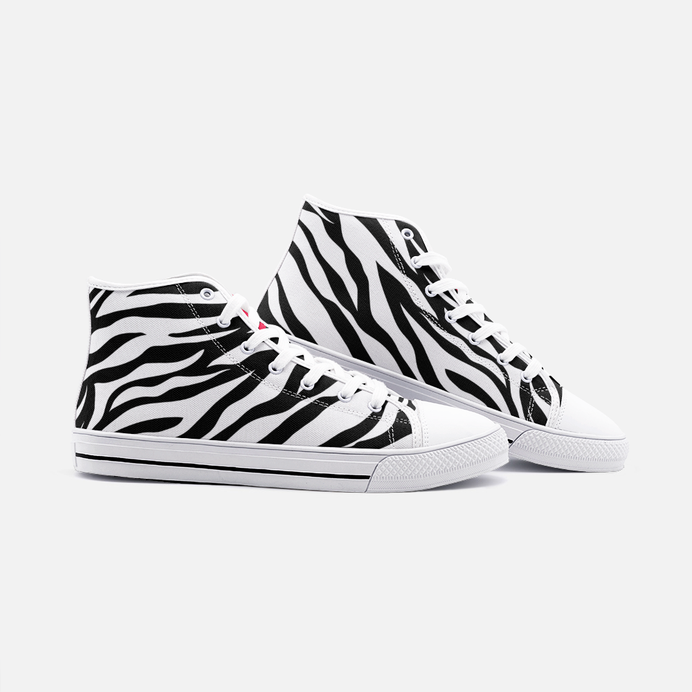 Magnet Zebra Unisex High Top Canvas Shoes - Magnetdrip