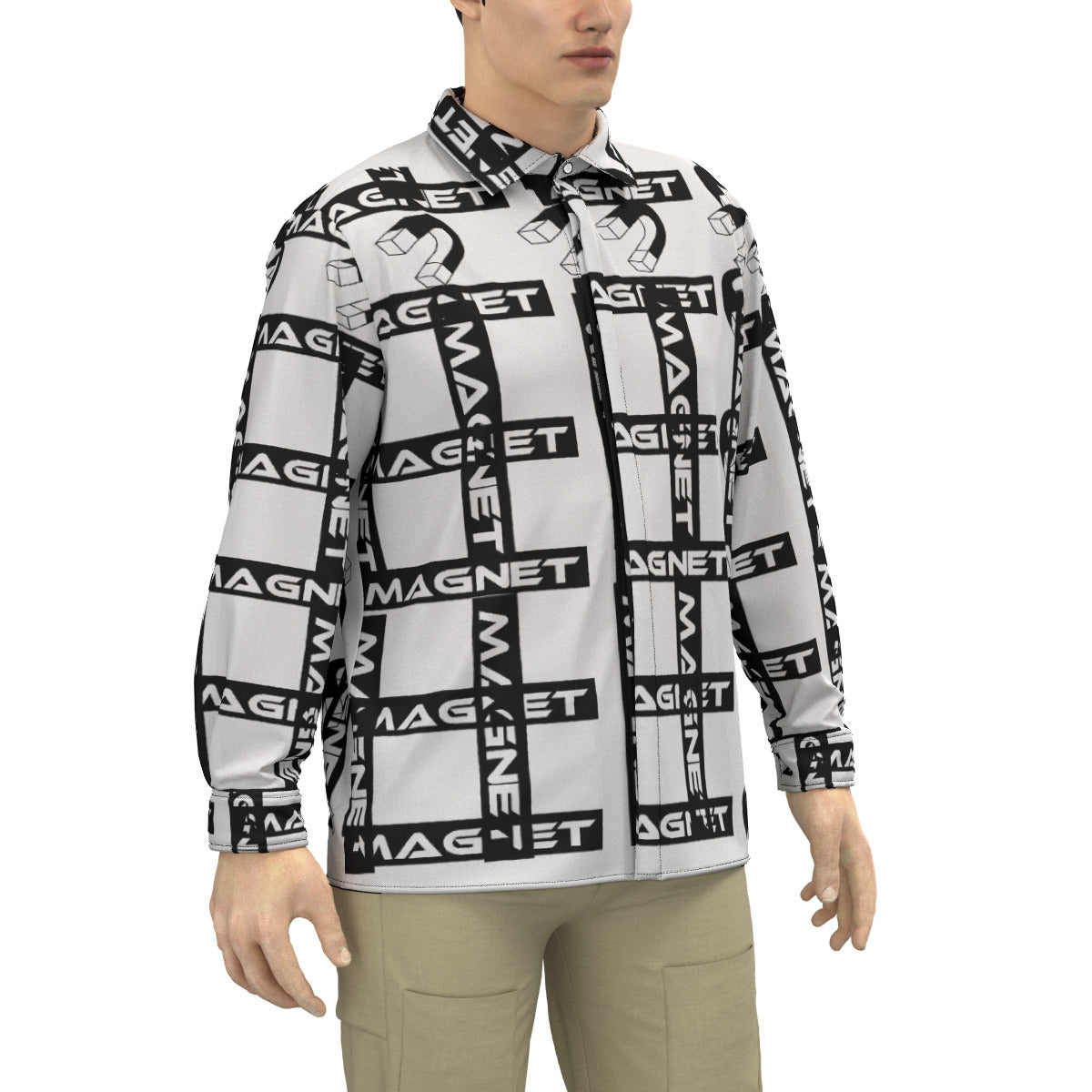 Magnet Men's Lapel Collar Shirt With Concealed Placket |115GSM Cotton poplin