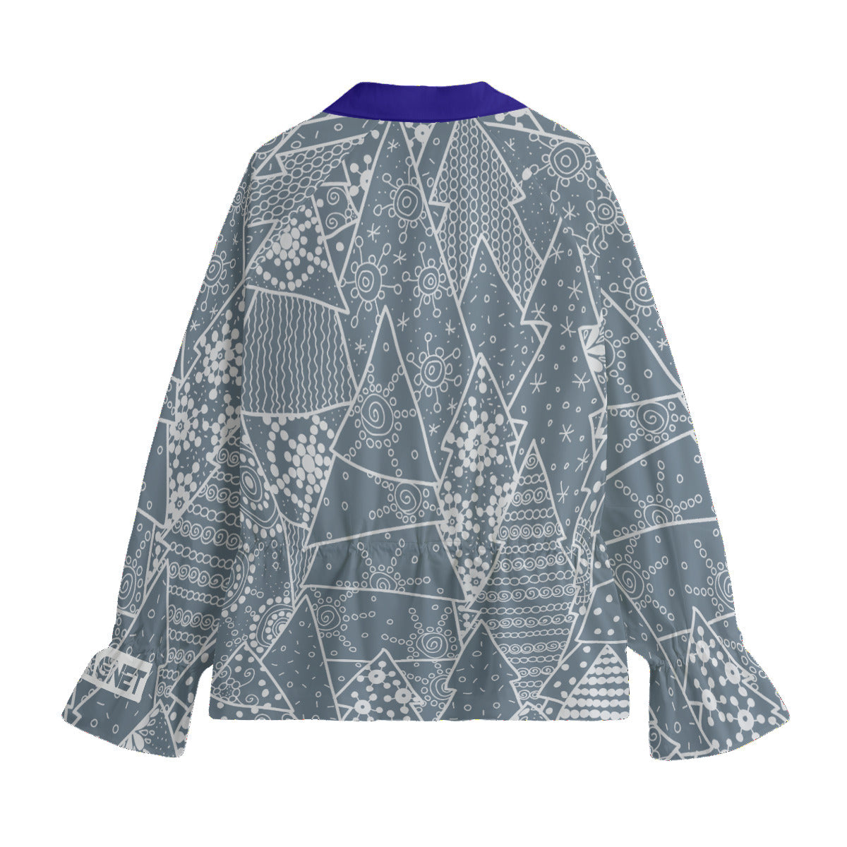 MAGNET 80s All-Over Print Women's Lapel Collar Jacket With Waist Elastic