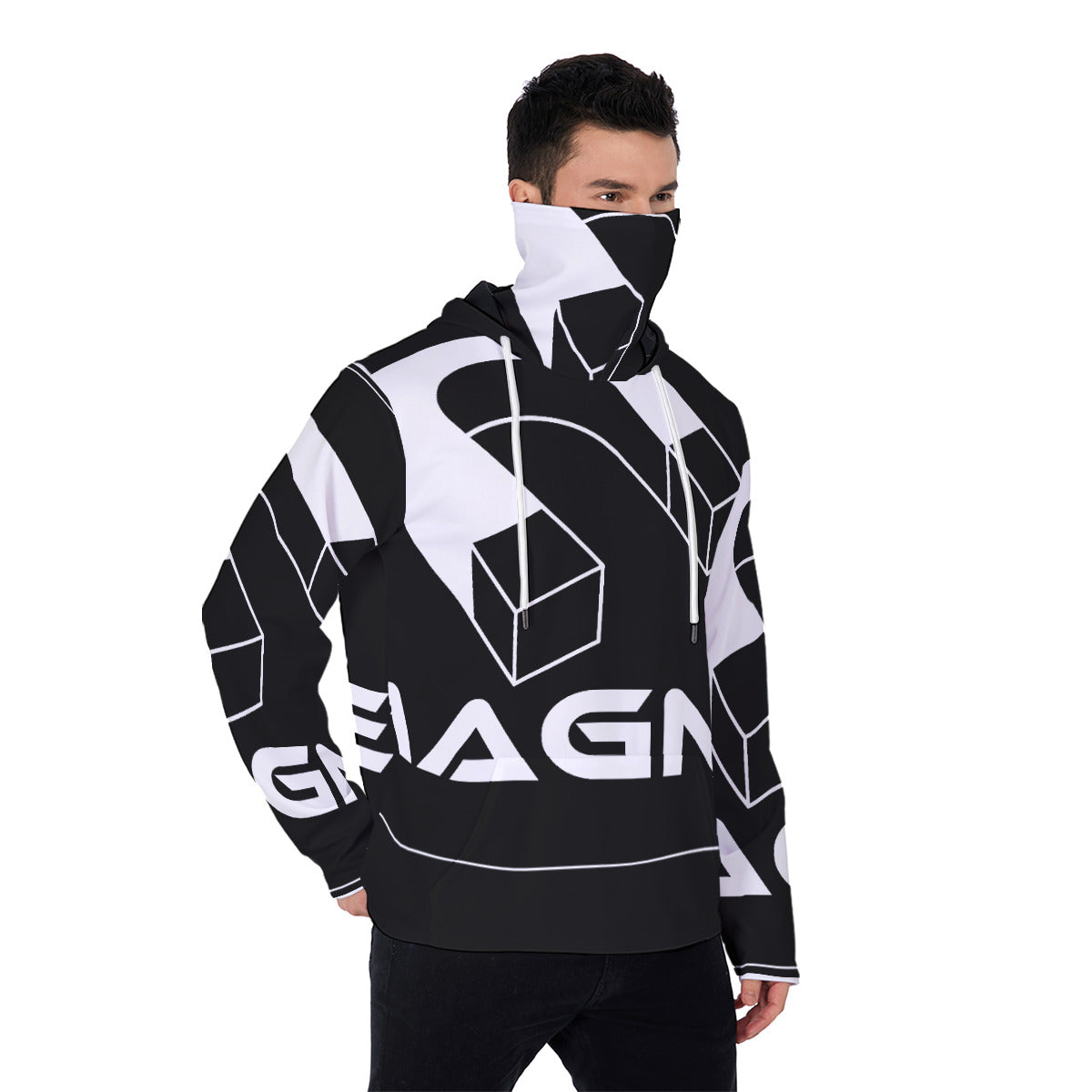 Magnet Men's Pullover Hoodie With Mask