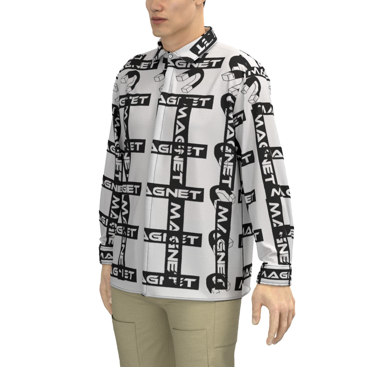 Magnet Men's Lapel Collar Shirt With Concealed Placket |115GSM Cotton poplin