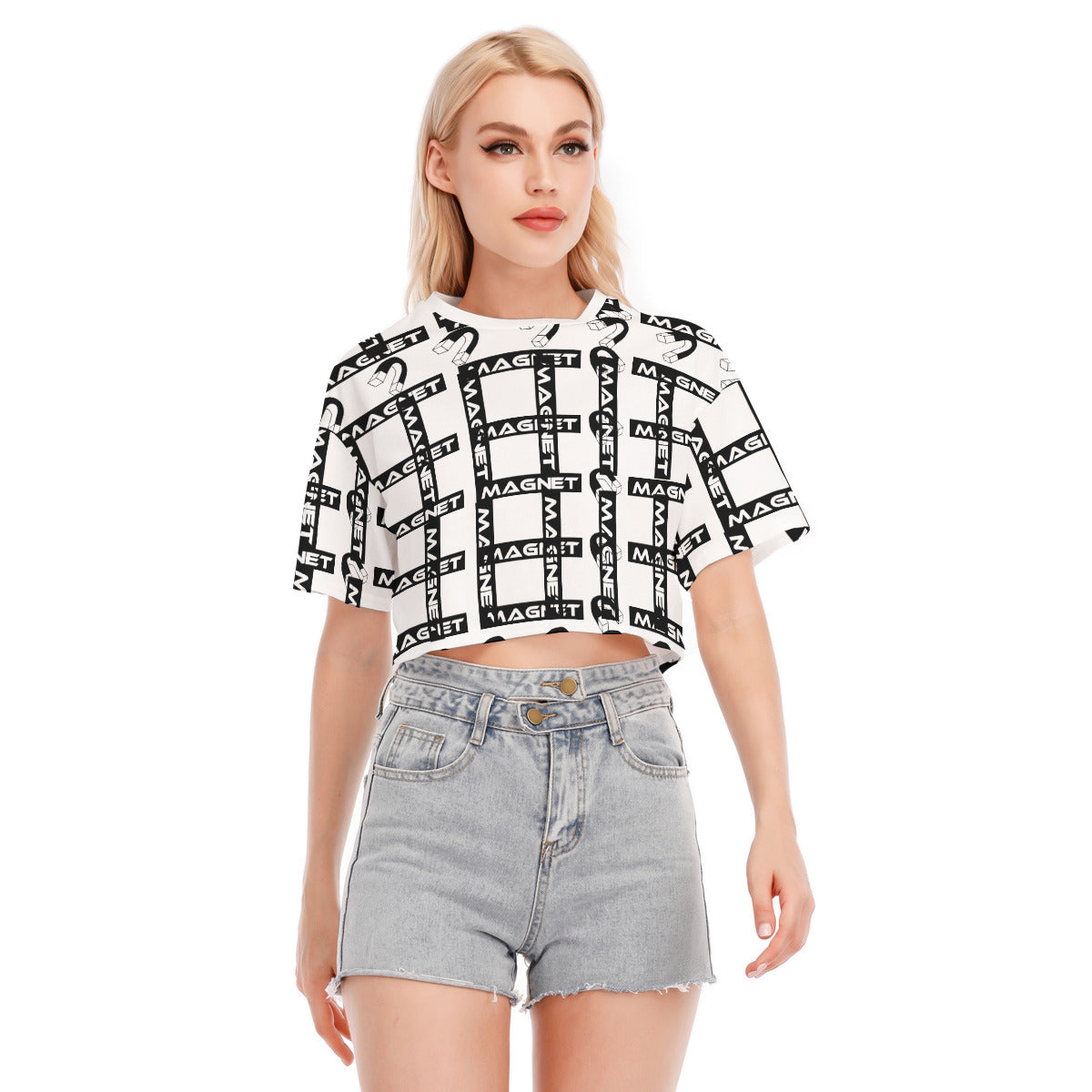 MAGNET PLAID AND PAID BLACK Cropped T-shirt | 190GSM Cotton