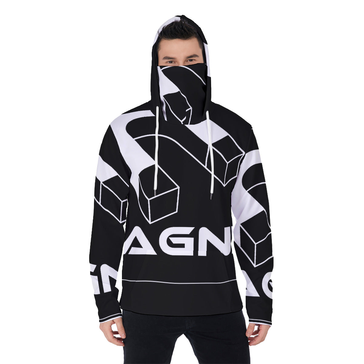 Magnet Men's Pullover Hoodie With Mask