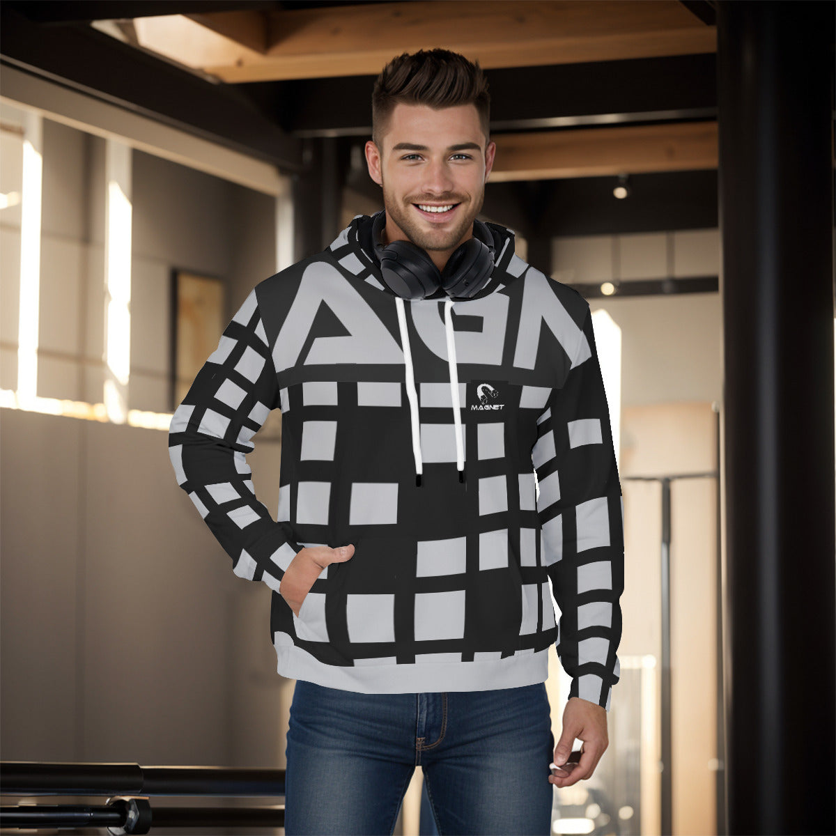 Magnet Paid and Plaid Men's Pullover Hoodie