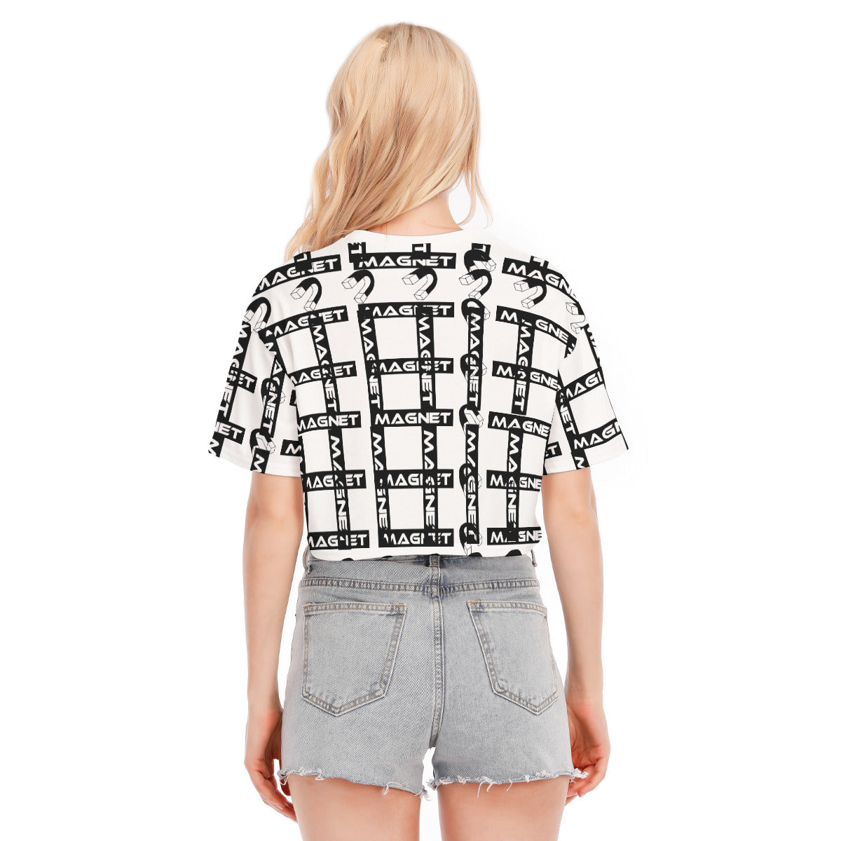 MAGNET PLAID AND PAID BLACK Cropped T-shirt | 190GSM Cotton