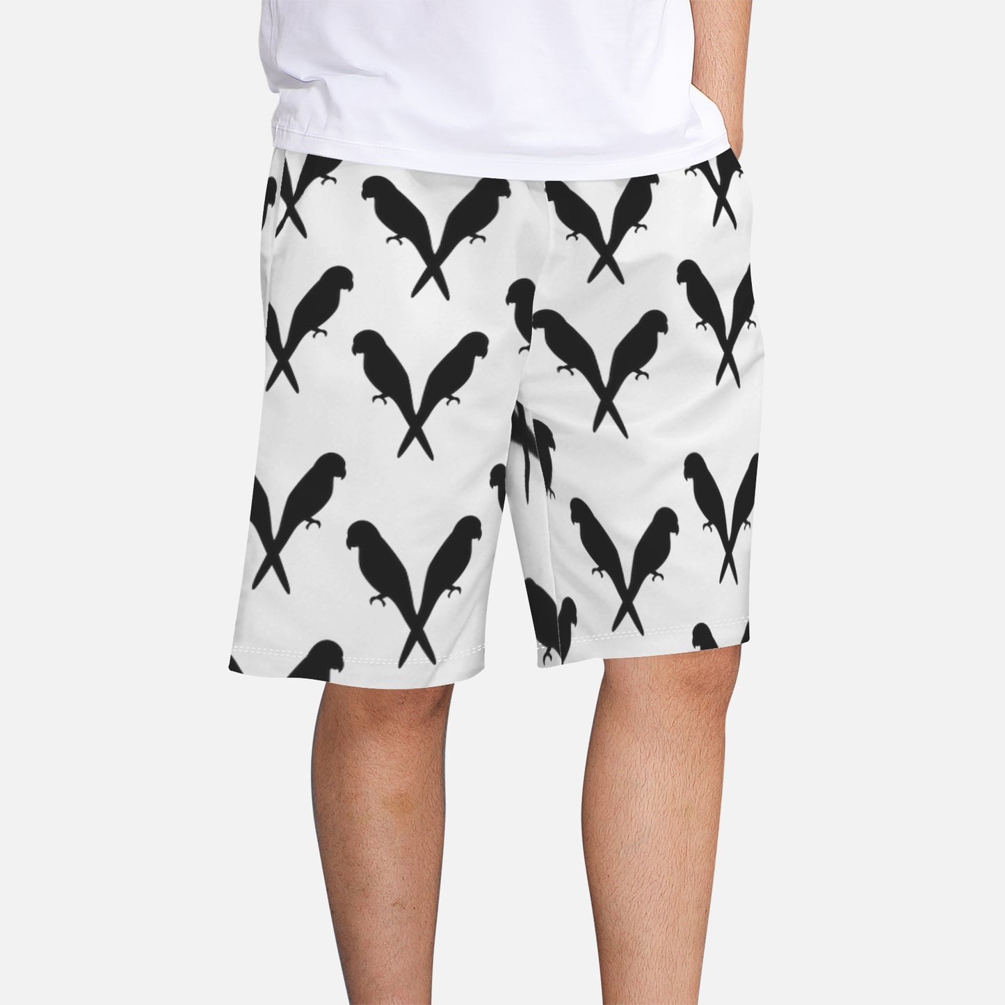 Magnet lover bird Men's All-over Print Beach Shorts
