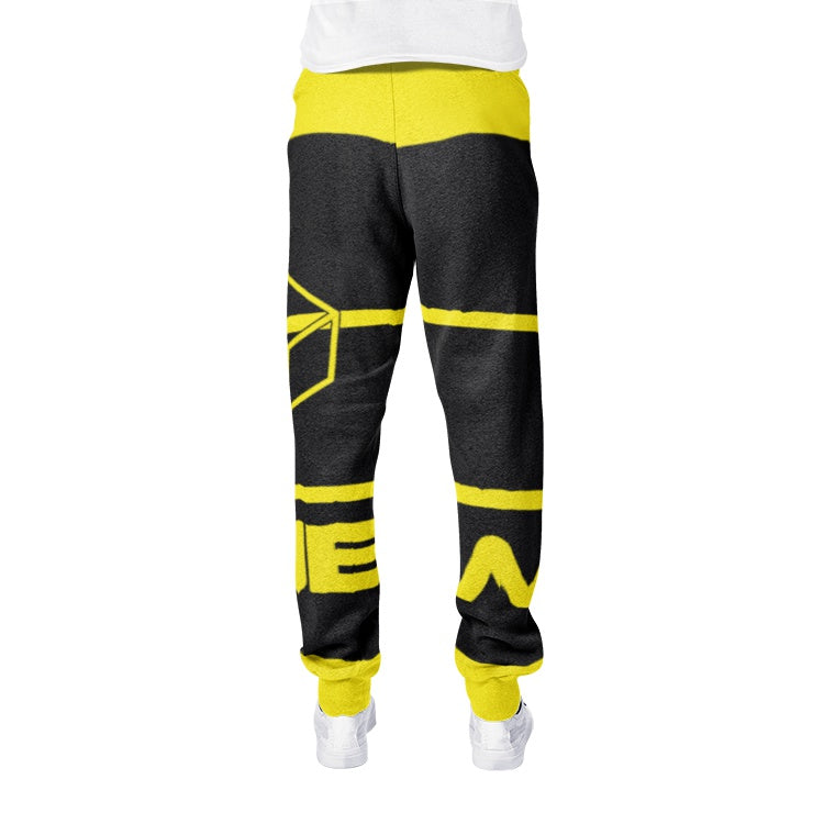 magnet black n yellow All-Over Print men's joggers sweatpants