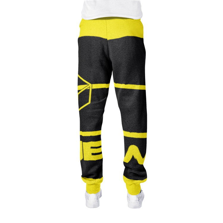 magnet black n yellow All-Over Print men's joggers sweatpants