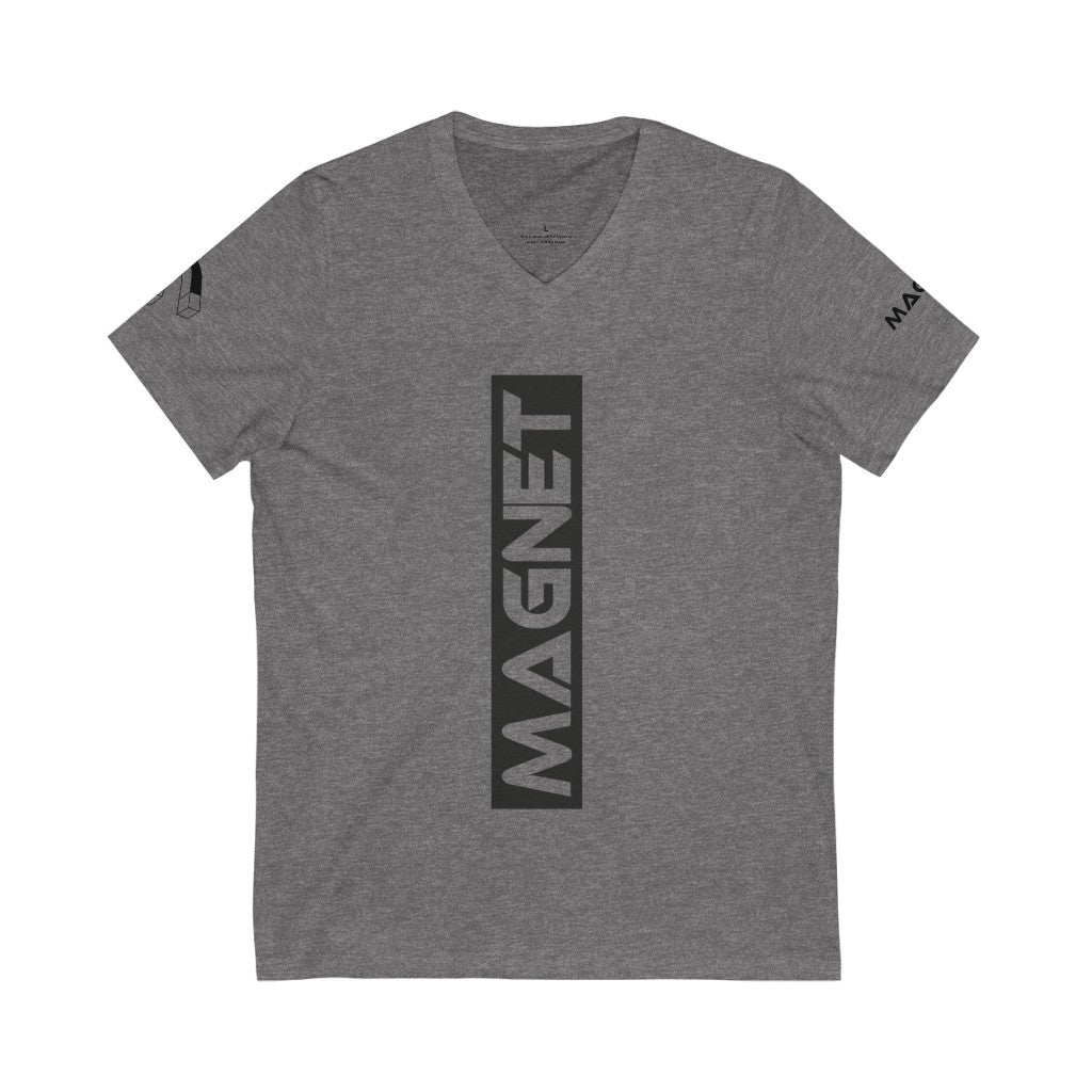Magnet centered Unisex Jersey Short Sleeve V-Neck Tee - Magnetdrip