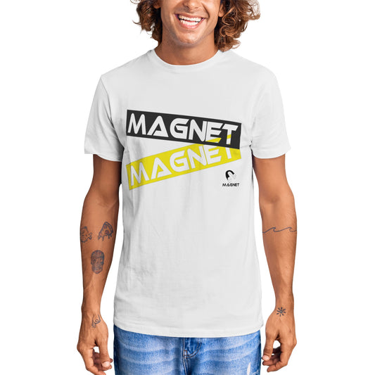 Magnet stamp Unisex Short Sleeve Crew Neck Cotton Jersey T-Shirt