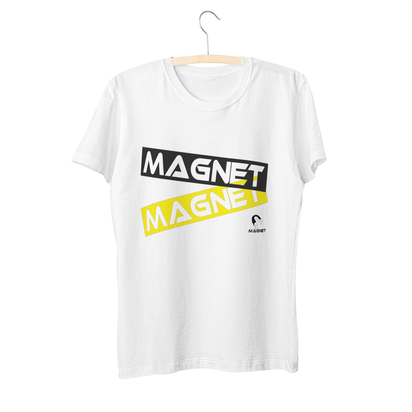 Magnet stamp Unisex Short Sleeve Crew Neck Cotton Jersey T-Shirt
