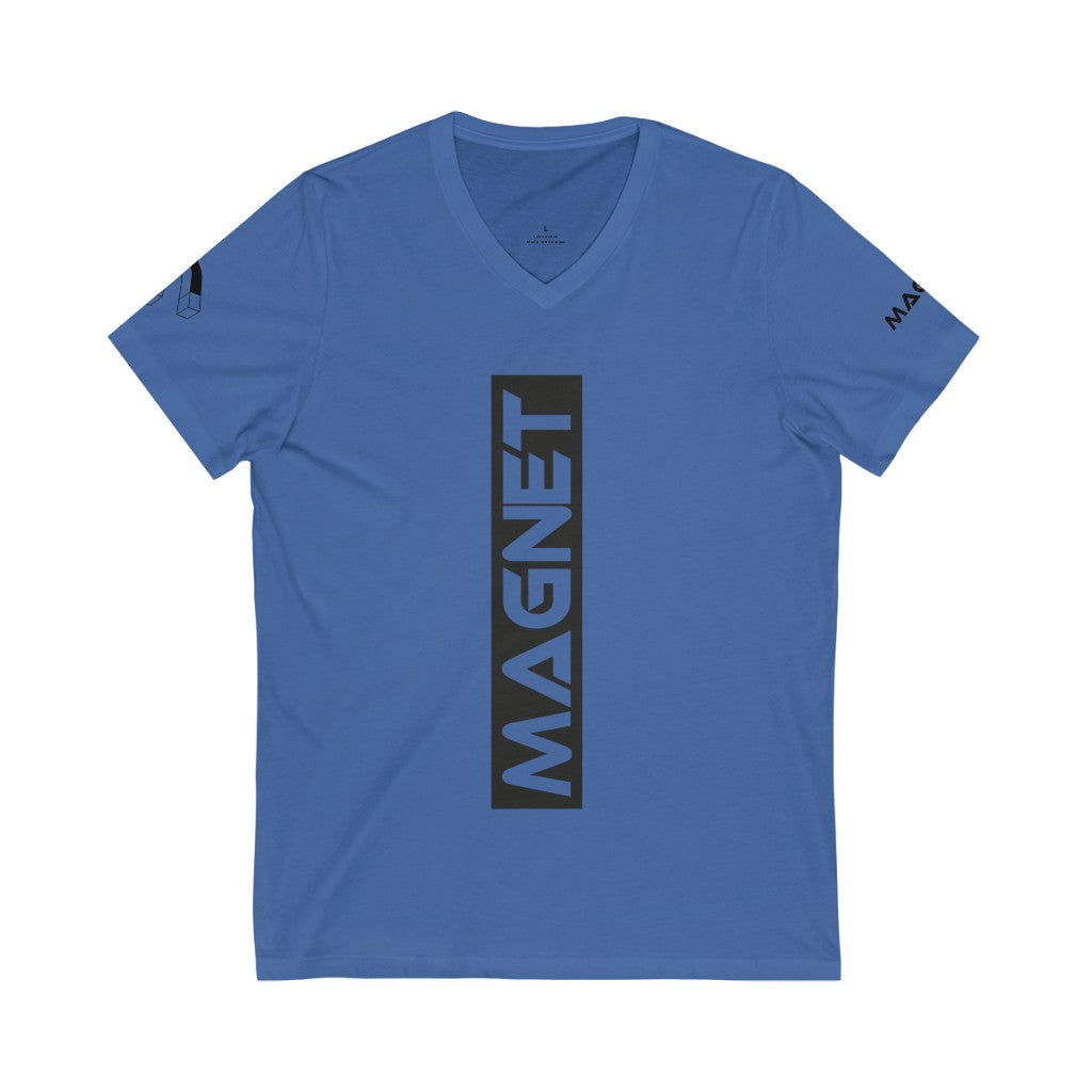 Magnet centered Unisex Jersey Short Sleeve V-Neck Tee - Magnetdrip