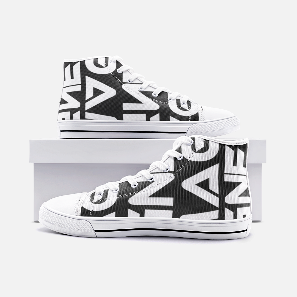 Magnet Palabras Unisex High Top Canvas Shoes - Magnetdrip