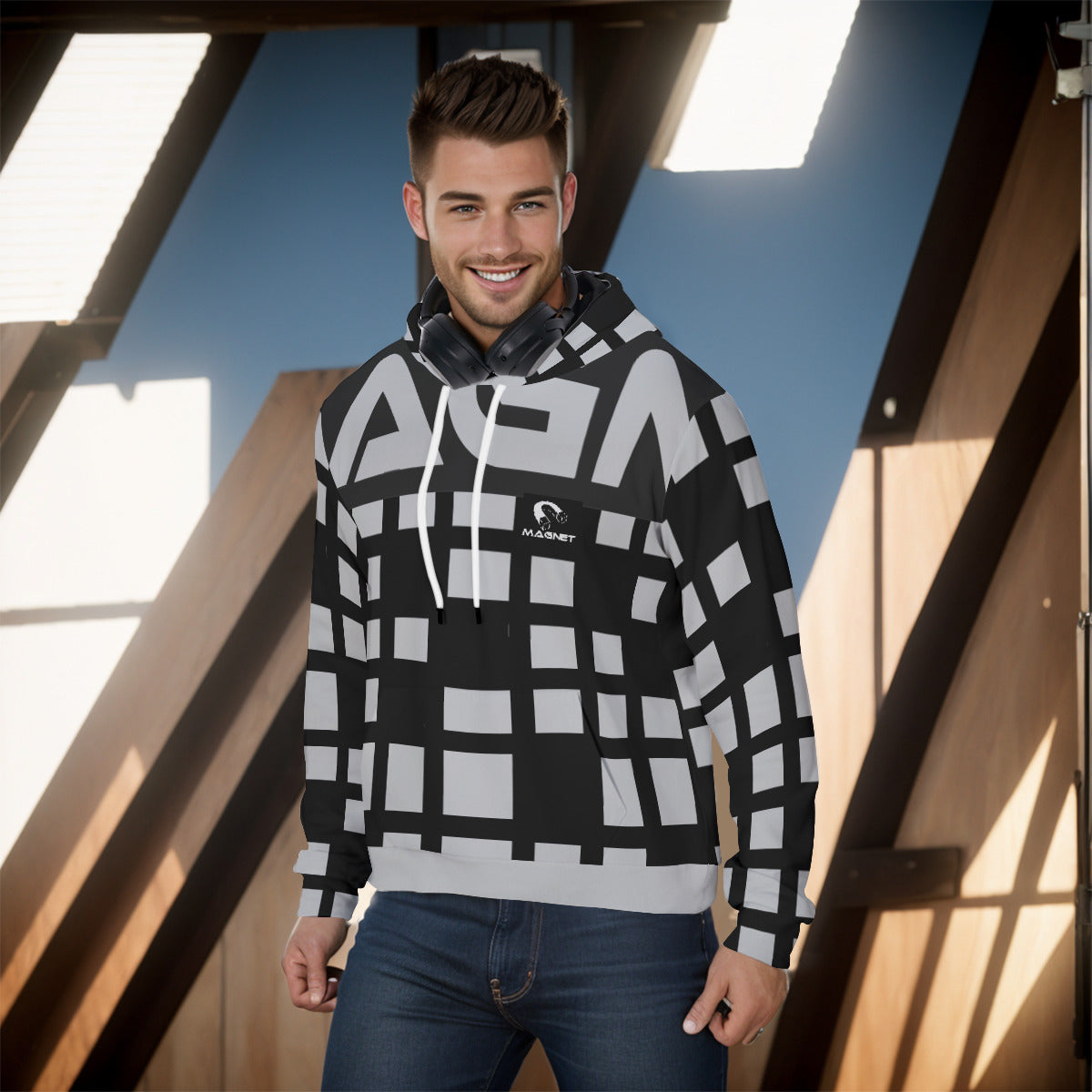 Magnet Paid and Plaid Men's Pullover Hoodie