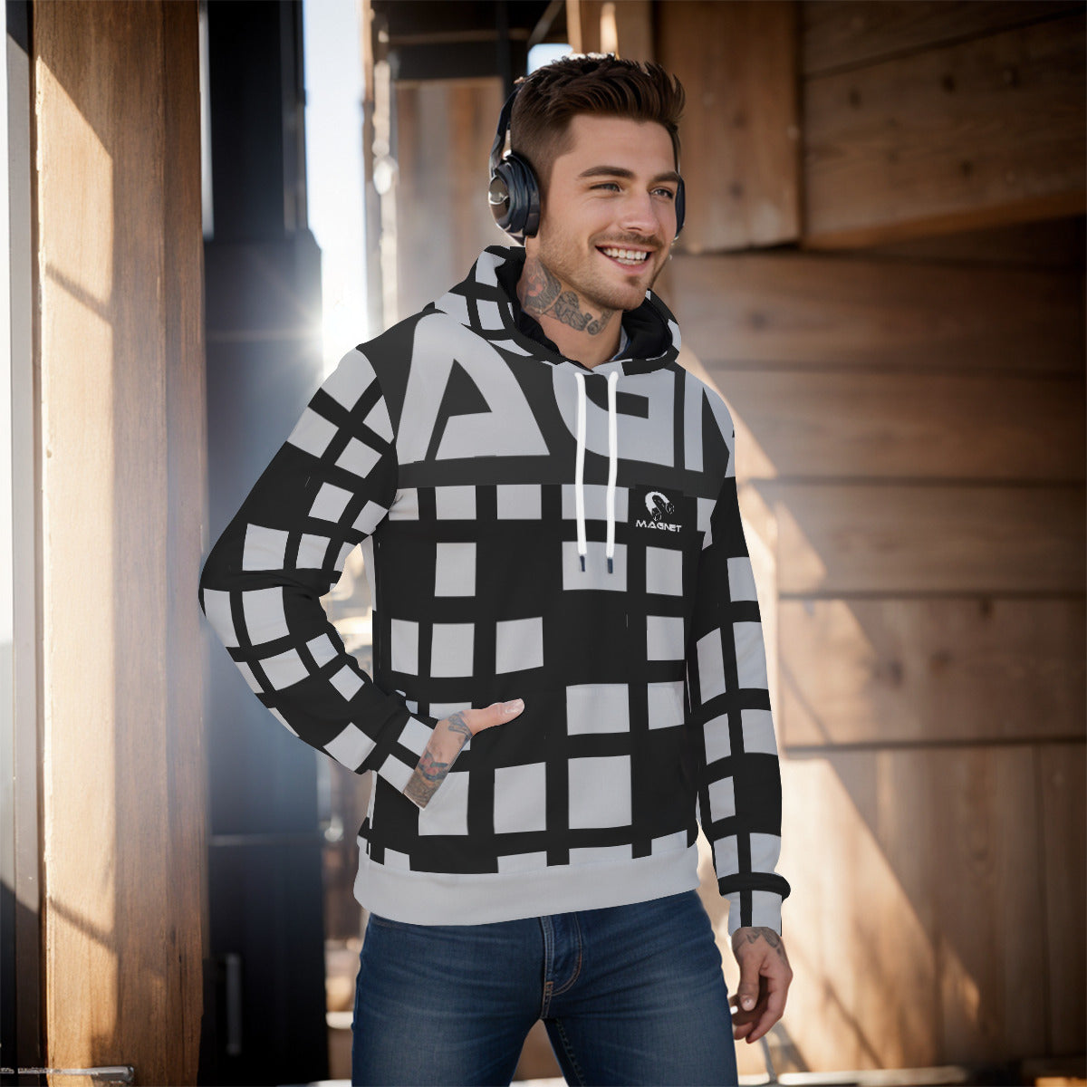 Magnet Paid and Plaid Men's Pullover Hoodie