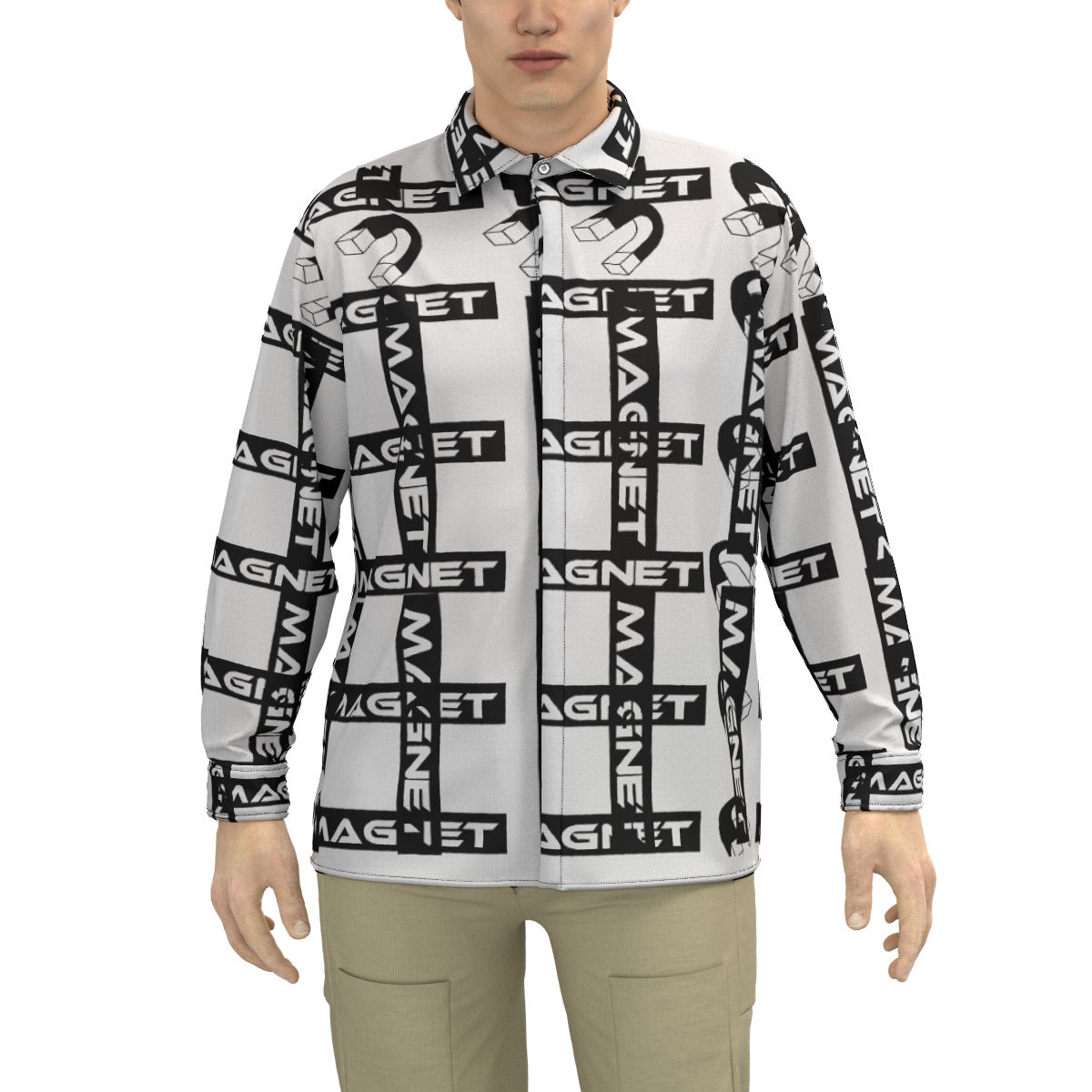 Magnet Men's Lapel Collar Shirt With Concealed Placket |115GSM Cotton poplin