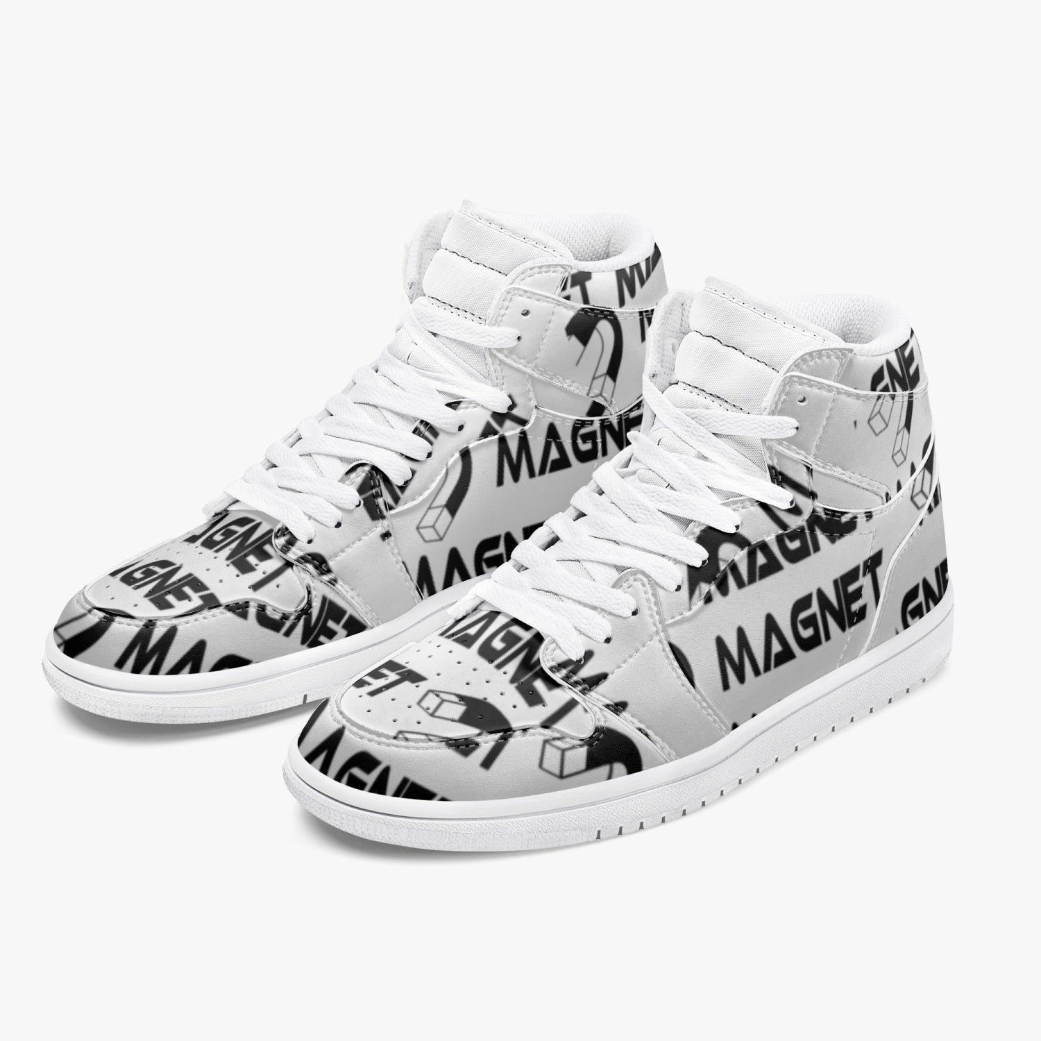 Magnet "I am different" New High-Top Leather Sneakers - White