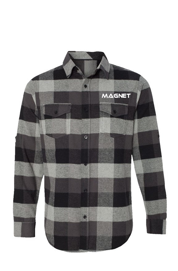 Magnet Baka Long Sleeve Flannel Grey And Black