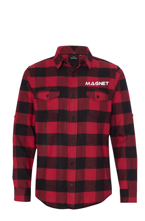 Magnet Baka Long Sleeve Flannel Red And Black