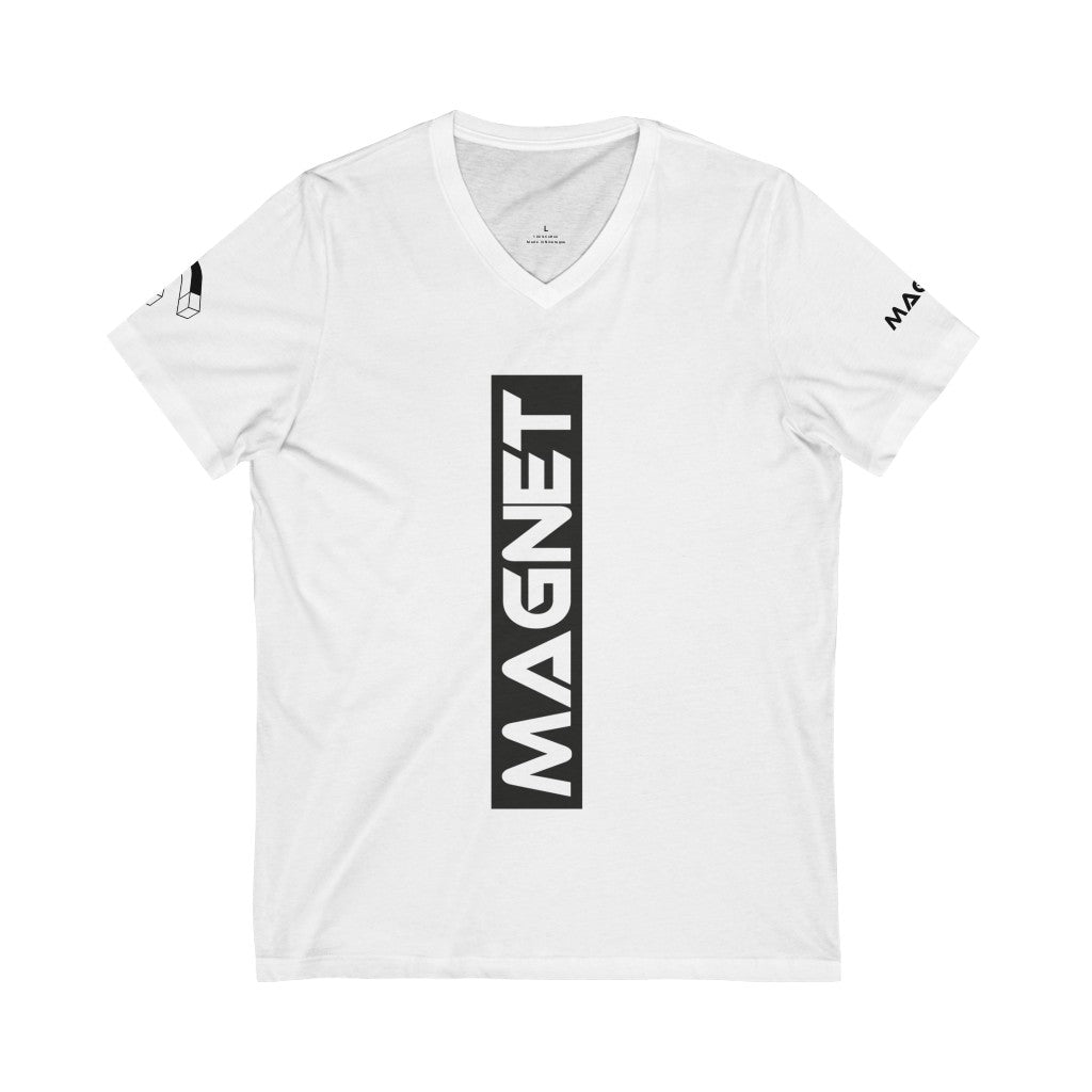 Magnet centered Unisex Jersey Short Sleeve V-Neck Tee - Magnetdrip