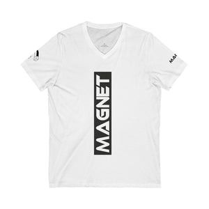 Magnet centered Unisex Jersey Short Sleeve V-Neck Tee - Magnetdrip