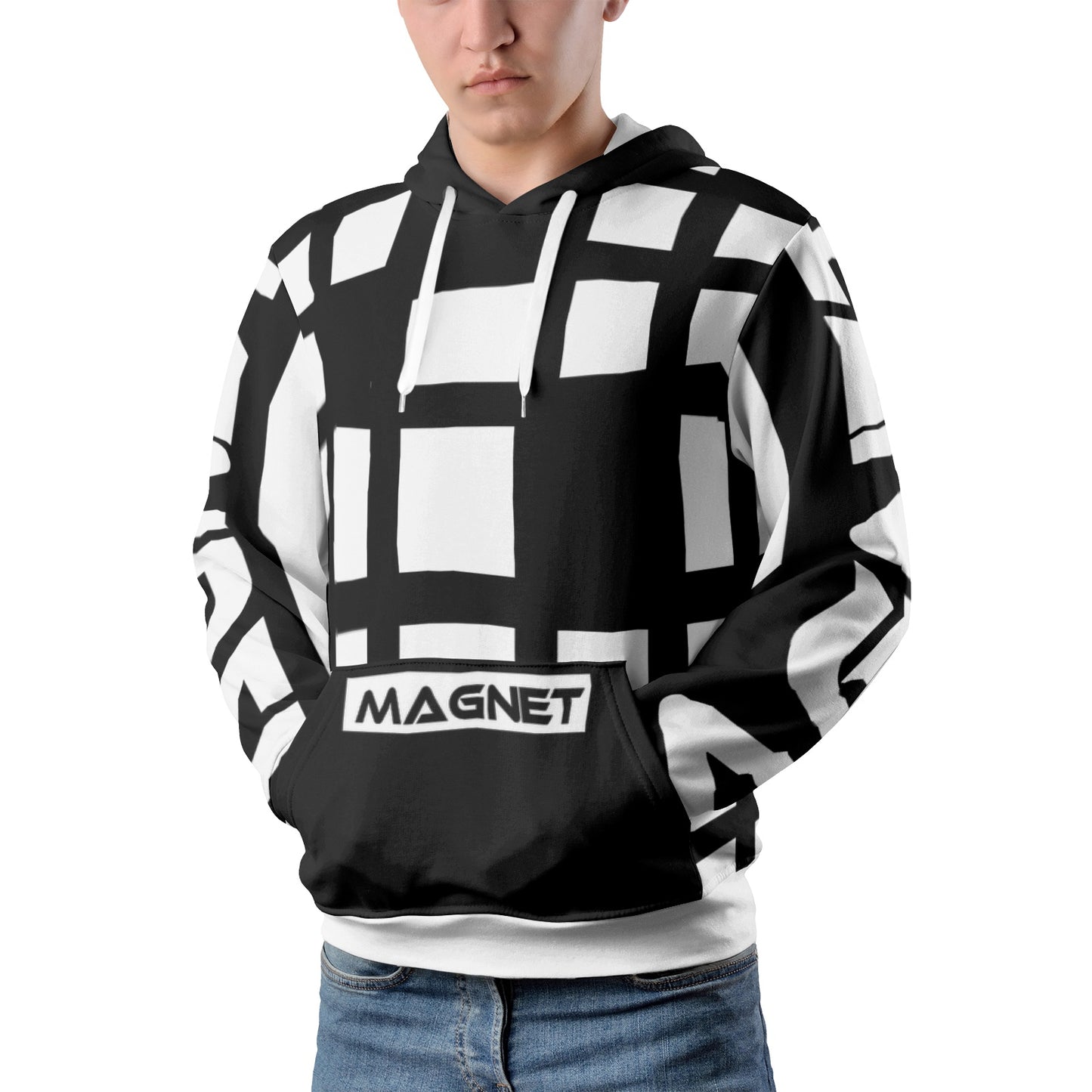 Magnet Grid Men's Pullover Hoodies