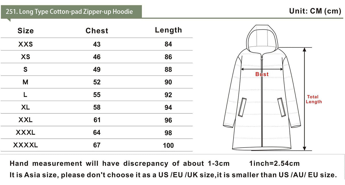 Magnet Long haul Cotton-pad Zipper-up Hoodie