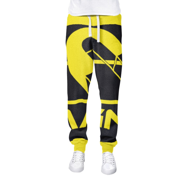 magnet black n yellow All-Over Print men's joggers sweatpants