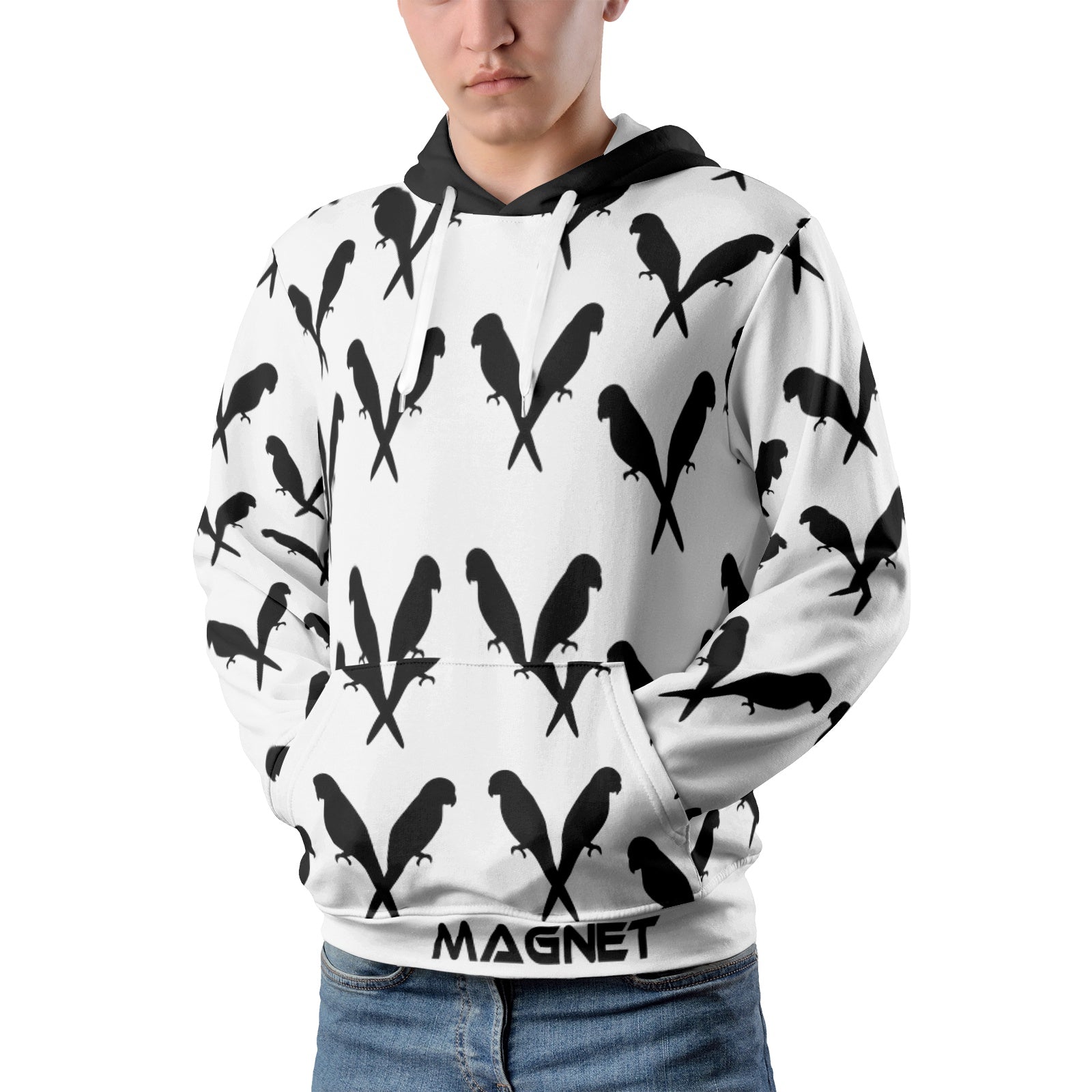 Magnet lovebirds Men's Pullover Hoodies