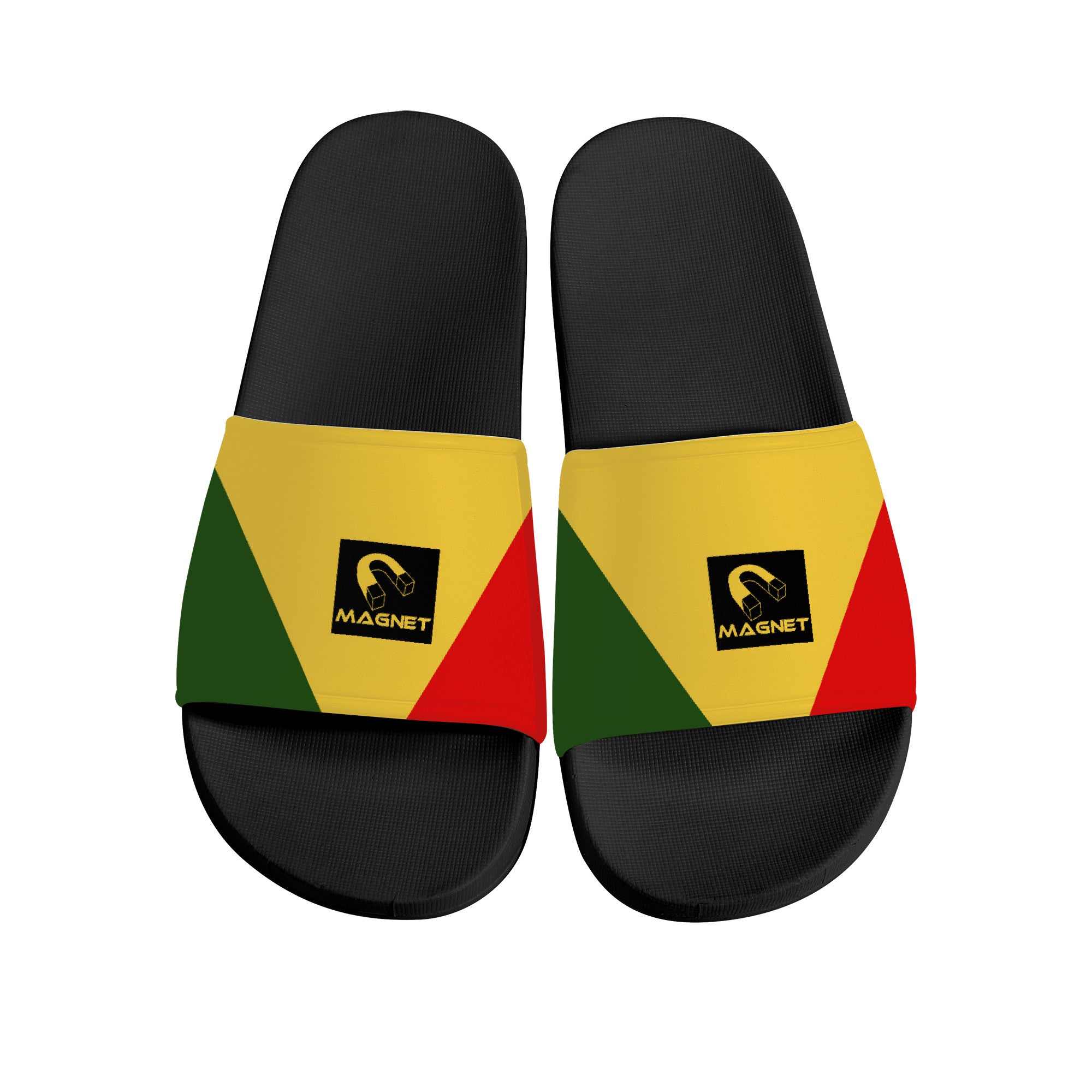 Magnet Rasta Irie  Slide Sandals - Black