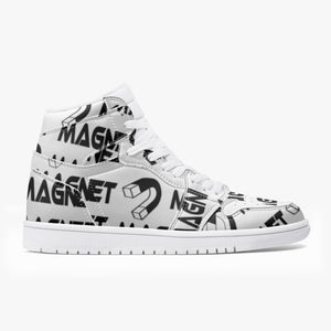 Magnet "I am different" New High-Top Leather Sneakers - White