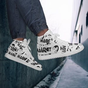 Magnet "I am different" New High-Top Leather Sneakers - White