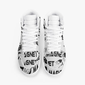 Magnet "I am different" New High-Top Leather Sneakers - White