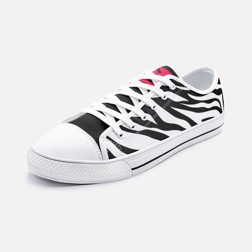 Magnet Zebra Unisex Low Top Canvas Shoes - Magnetdrip
