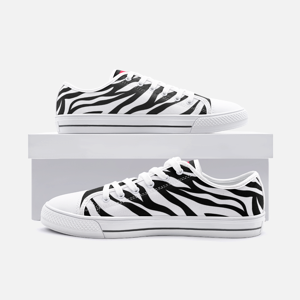 Magnet Zebra Unisex Low Top Canvas Shoes - Magnetdrip