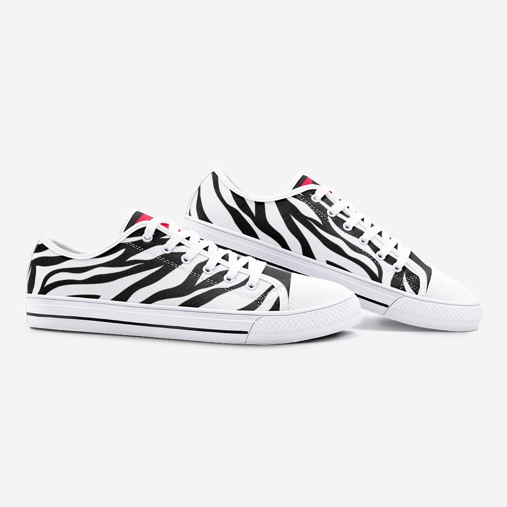 Magnet Zebra Unisex Low Top Canvas Shoes - Magnetdrip