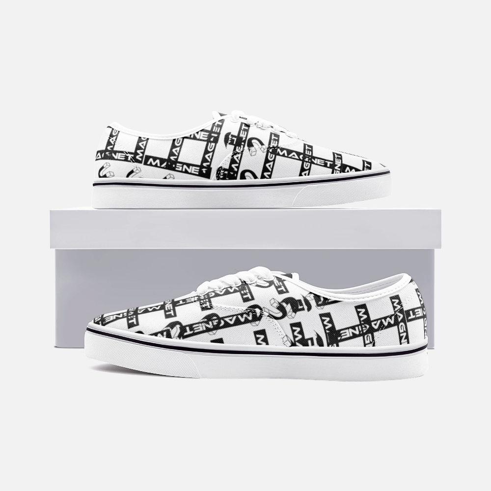 Magnet all over pattern Unisex Canvas Shoes Fashion Low Cut Loafer Sneakers - Magnetdrip