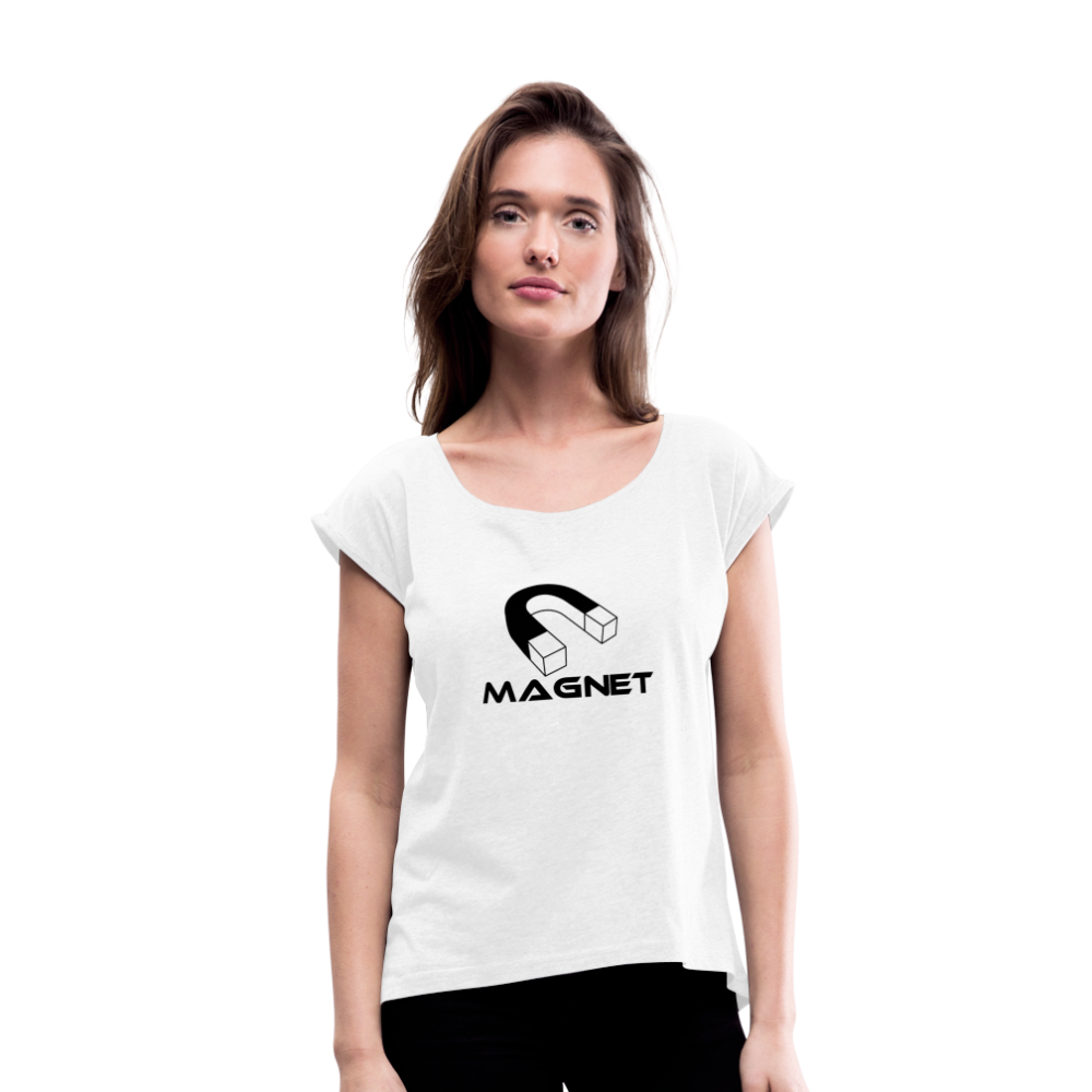 Magnet Women's Roll Cuff T-Shirt - white