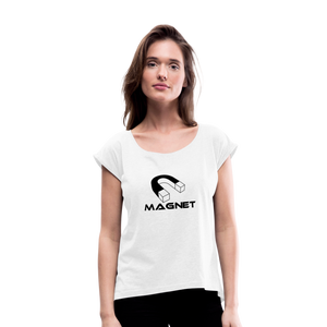 Magnet Women's Roll Cuff T-Shirt - white