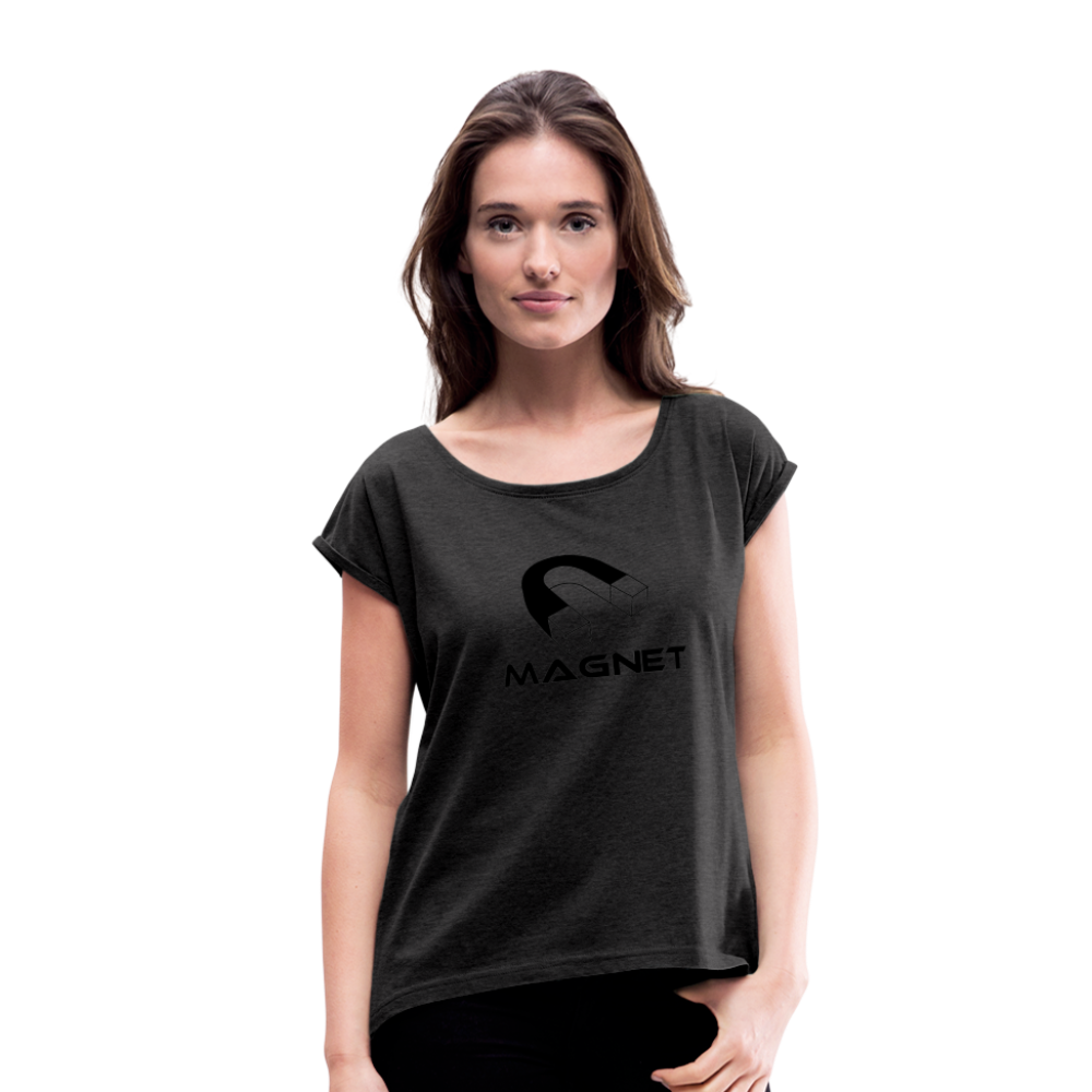 Magnet Women's Roll Cuff T-Shirt - heather black