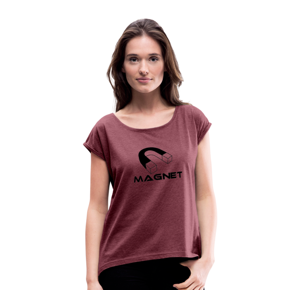 Magnet Women's Roll Cuff T-Shirt - heather burgundy