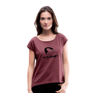 Magnet Women's Roll Cuff T-Shirt - heather burgundy