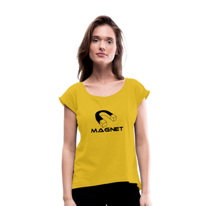 Magnet Women's Roll Cuff T-Shirt - mustard yellow