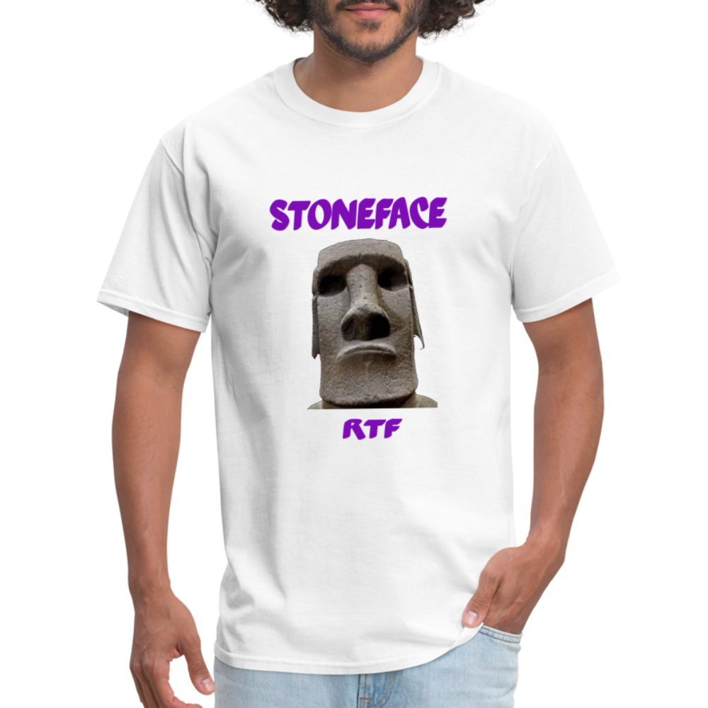 Rtf Stone Face Unisex Classic T-Shirt - white