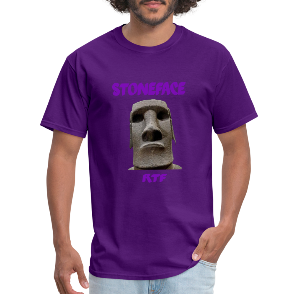 Rtf Stone Face Unisex Classic T-Shirt - purple