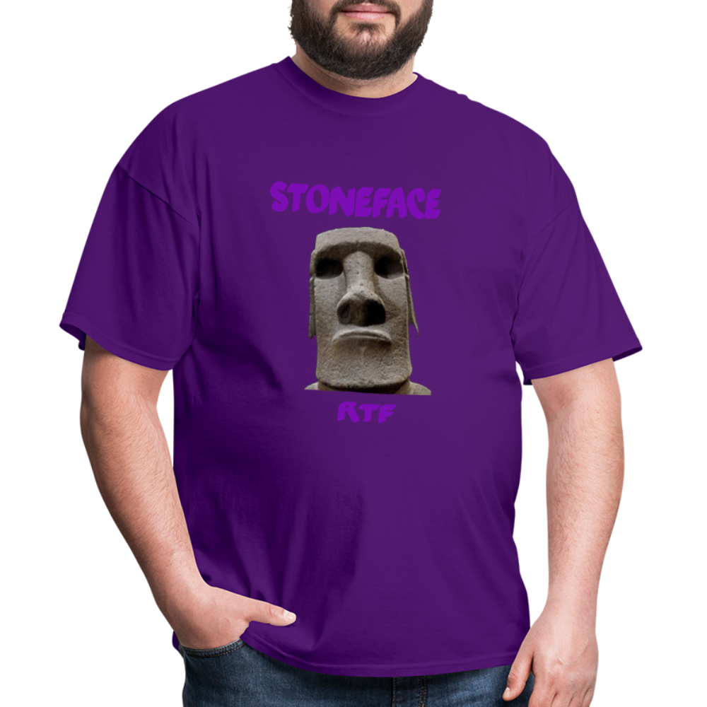 Rtf Stone Face Unisex Classic T-Shirt - purple