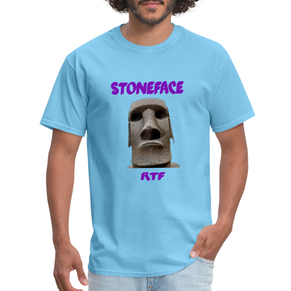 Rtf Stone Face Unisex Classic T-Shirt - aquatic blue